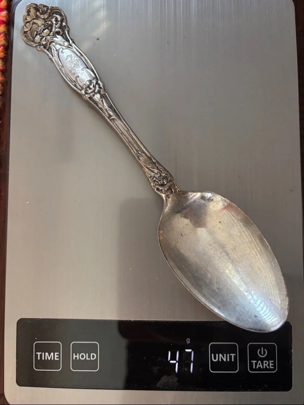Antique Sterling silver carnation by Wallace serving spoon art Nouveau